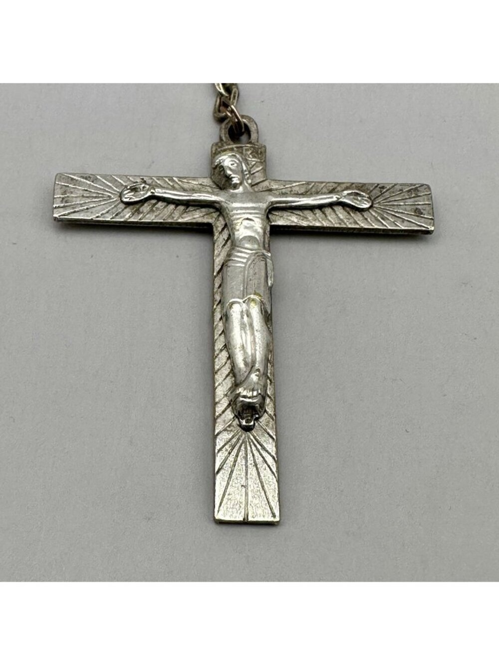 J Lambert Rucki Crucifix Cross Pendant France Designer Silver Icon Jesus Christ